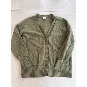 CAbi Olive Hunter Green Sweater Grandpacore Gorpcore Fishermancore